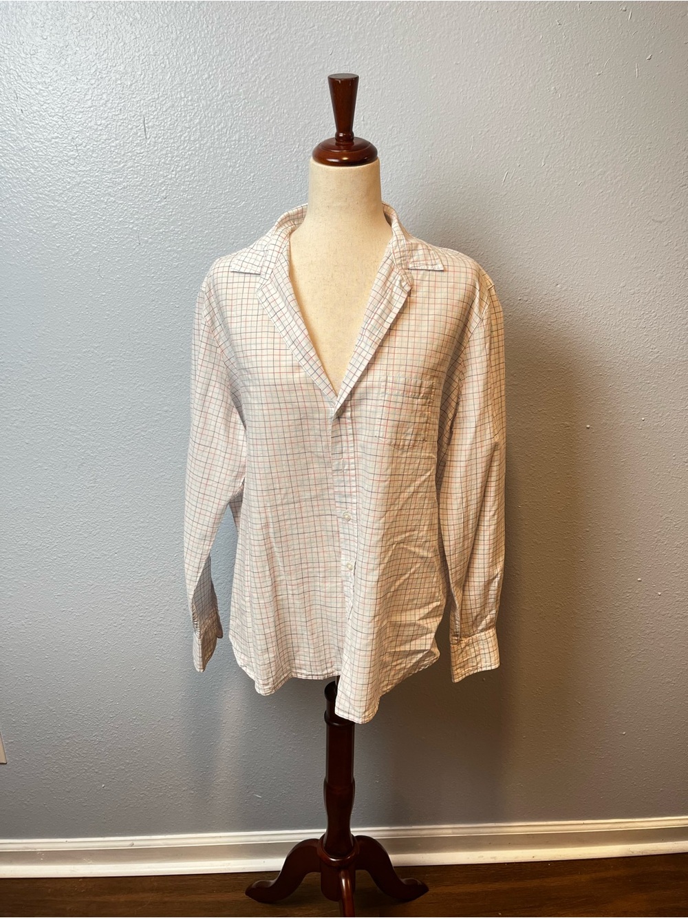 Frank & Eileen Window Pane Button Down Shirt Size XL